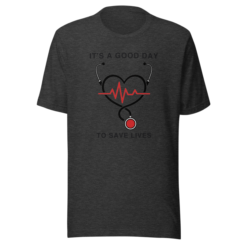 It's A Good Day To Save Lives Tee - Minimal - Dark Grey Heather