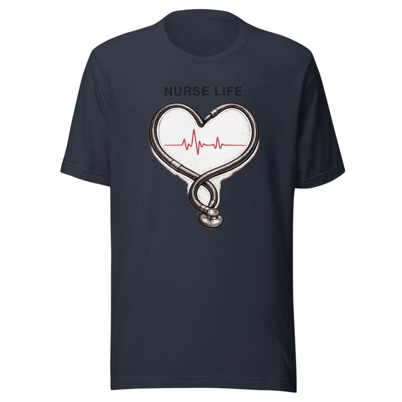Nurse Life Tee - Minimal - Heather Navy