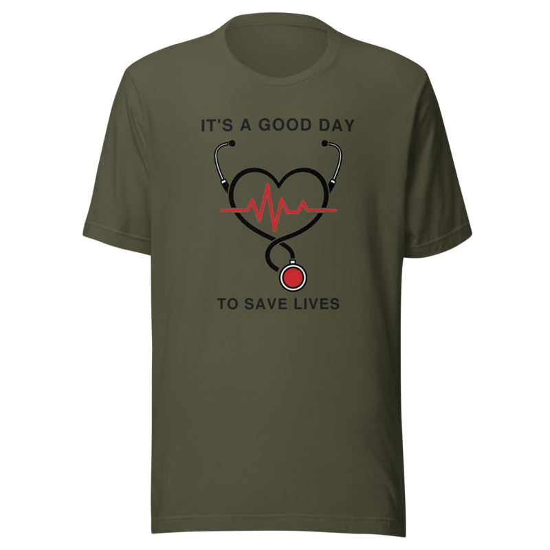 It's A Good Day To Save Lives Tee - Minimal - Military Green
