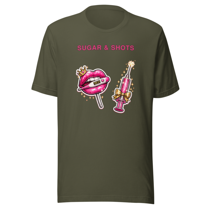 Sugar & Shots Tee - Military Green