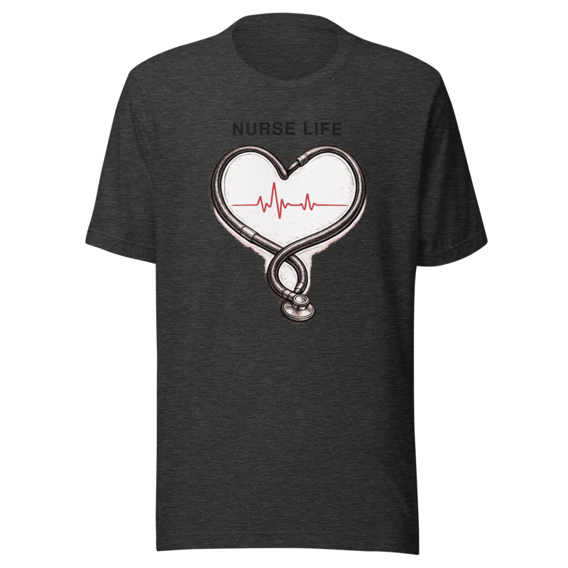 Nurse Life Tee - Minimal - Dark Grey Heather