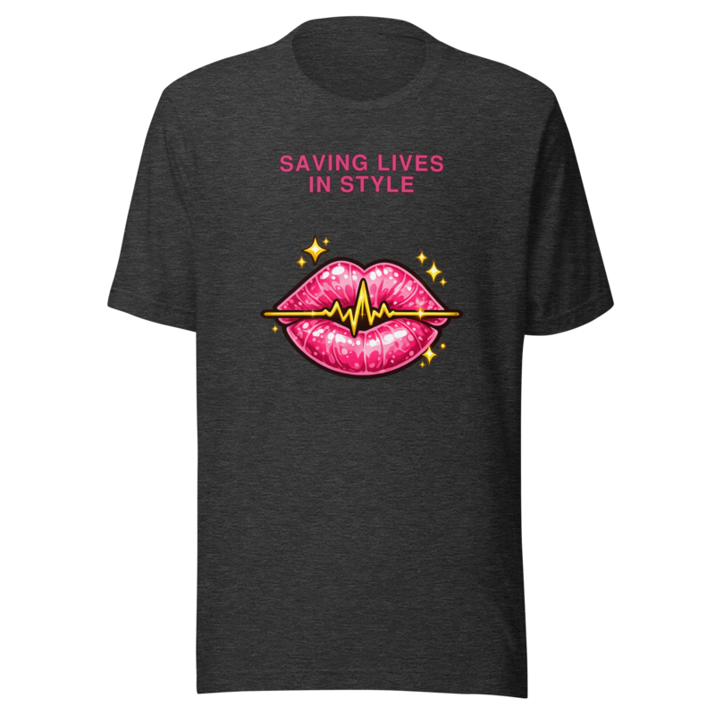 Saving Lives In Style Tee - Dark Grey Heather