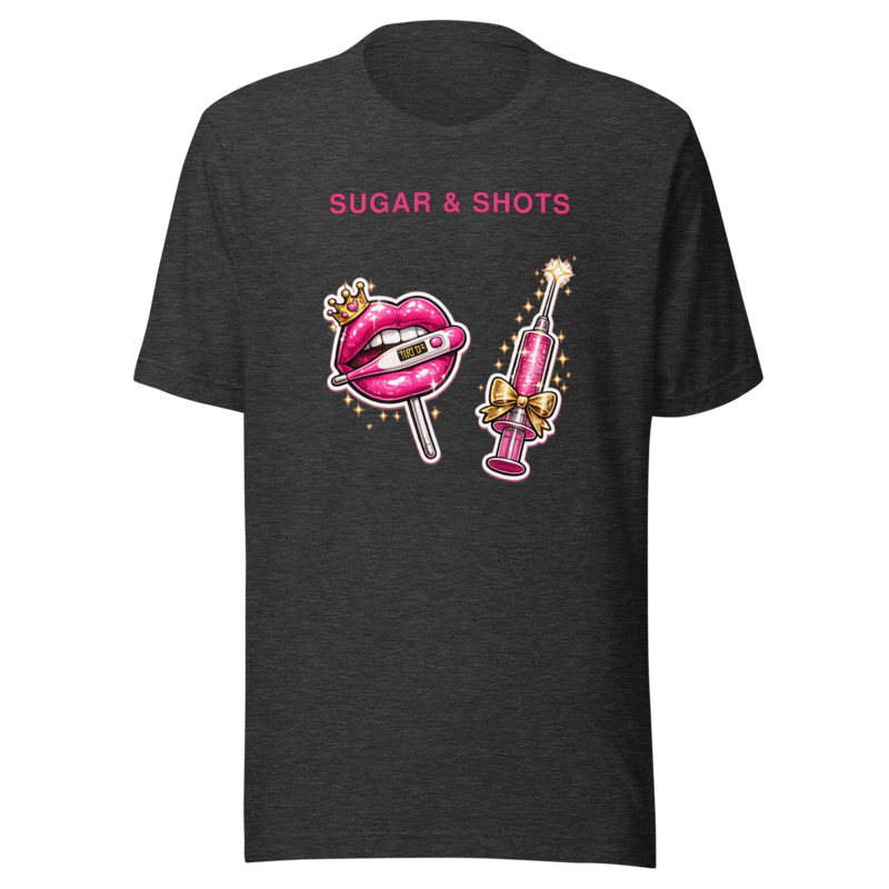 Sugar & Shots Tee - Dark Grey Heather