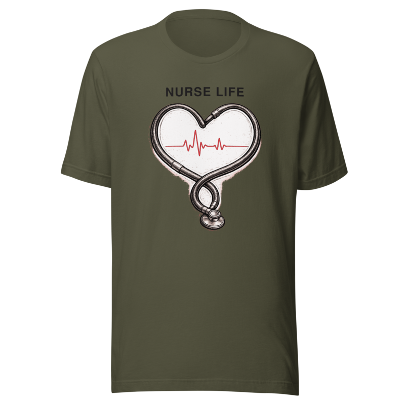 Nurse Life Tee - Minimal - Military Green