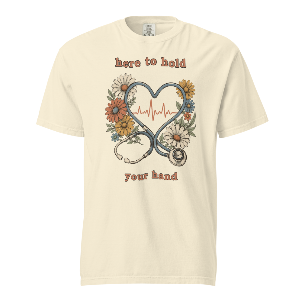 NRS GRV 01 hold your hand unisex garment dyed heavyweight t shirt ivory front 6a6a8af4ab3ca