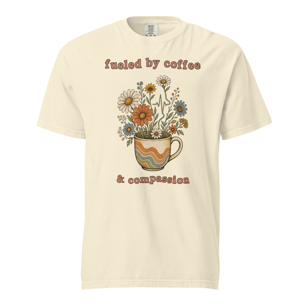 NRS GRV 04 coffee compassion unisex garment dyed heavyweight t shirt ivory front 6a6a8dde51b7c