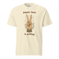 NRS GRV 11 peace love unisex garment dyed heavyweight t shirt ivory front 6a6a8f2b0cb94