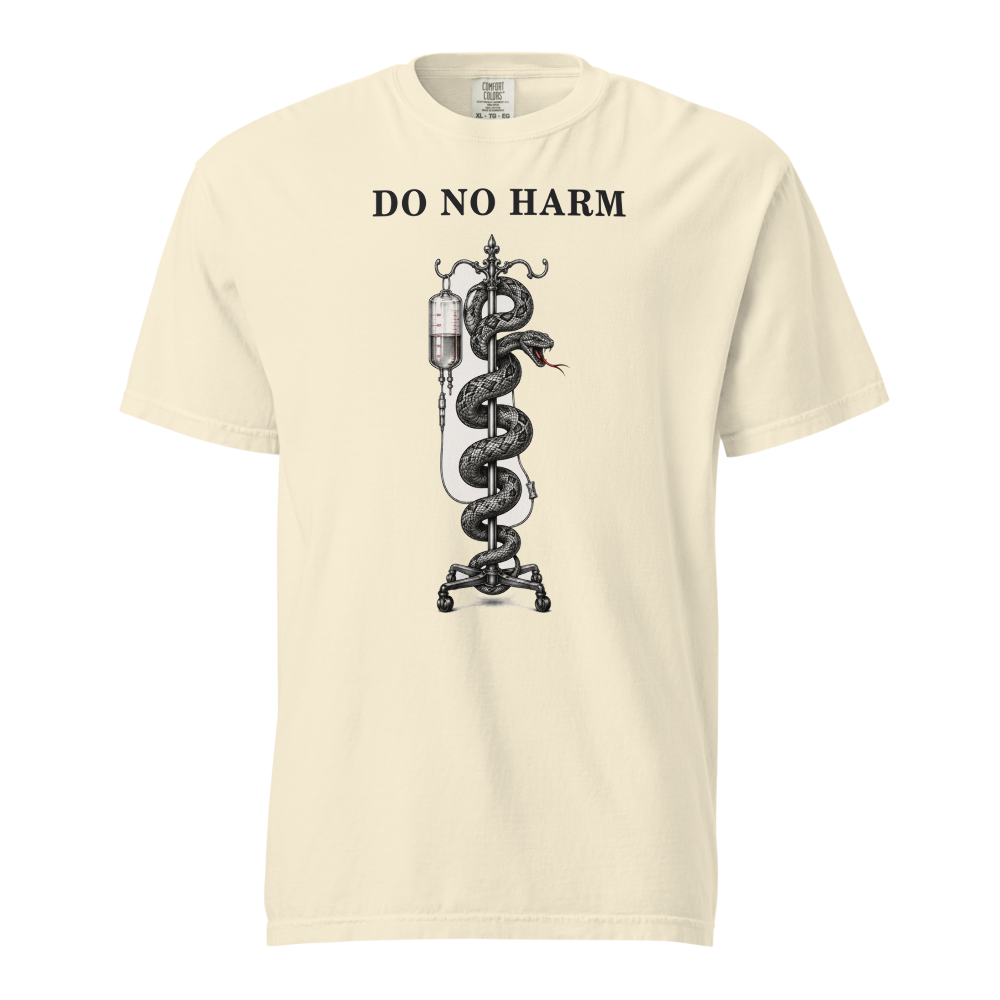 NRS INK 10 do no harm unisex garment dyed heavyweight t shirt ivory front 6a6a91ba2e750