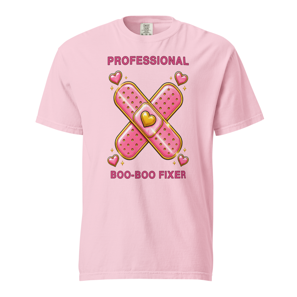 NRS PNK 08 boo boo fixer unisex garment dyed heavyweight t shirt blossom front 6a6a9358477ca