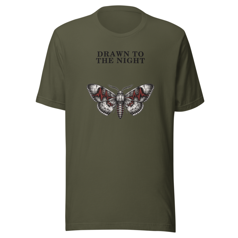 Drawn To The Night Tee - Military Green