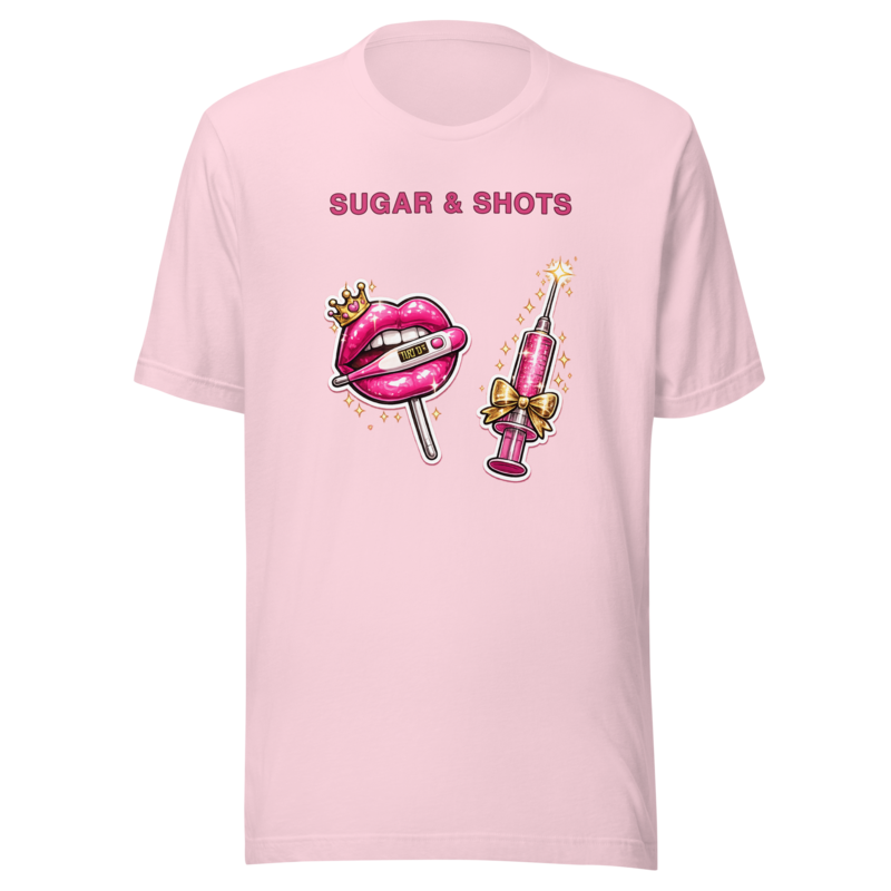 Sugar & Shots Tee - Soft Pink