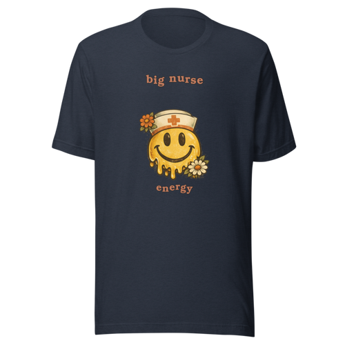 Big Nurse Energy Tee - Heather Navy