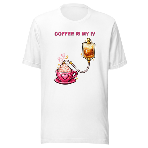 Coffee Is My IV Tee - White