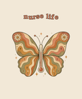 Nurse Life butterfly thermometer tee on cream