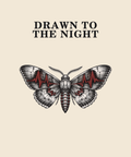 Drawn To The Night moth tee on cream