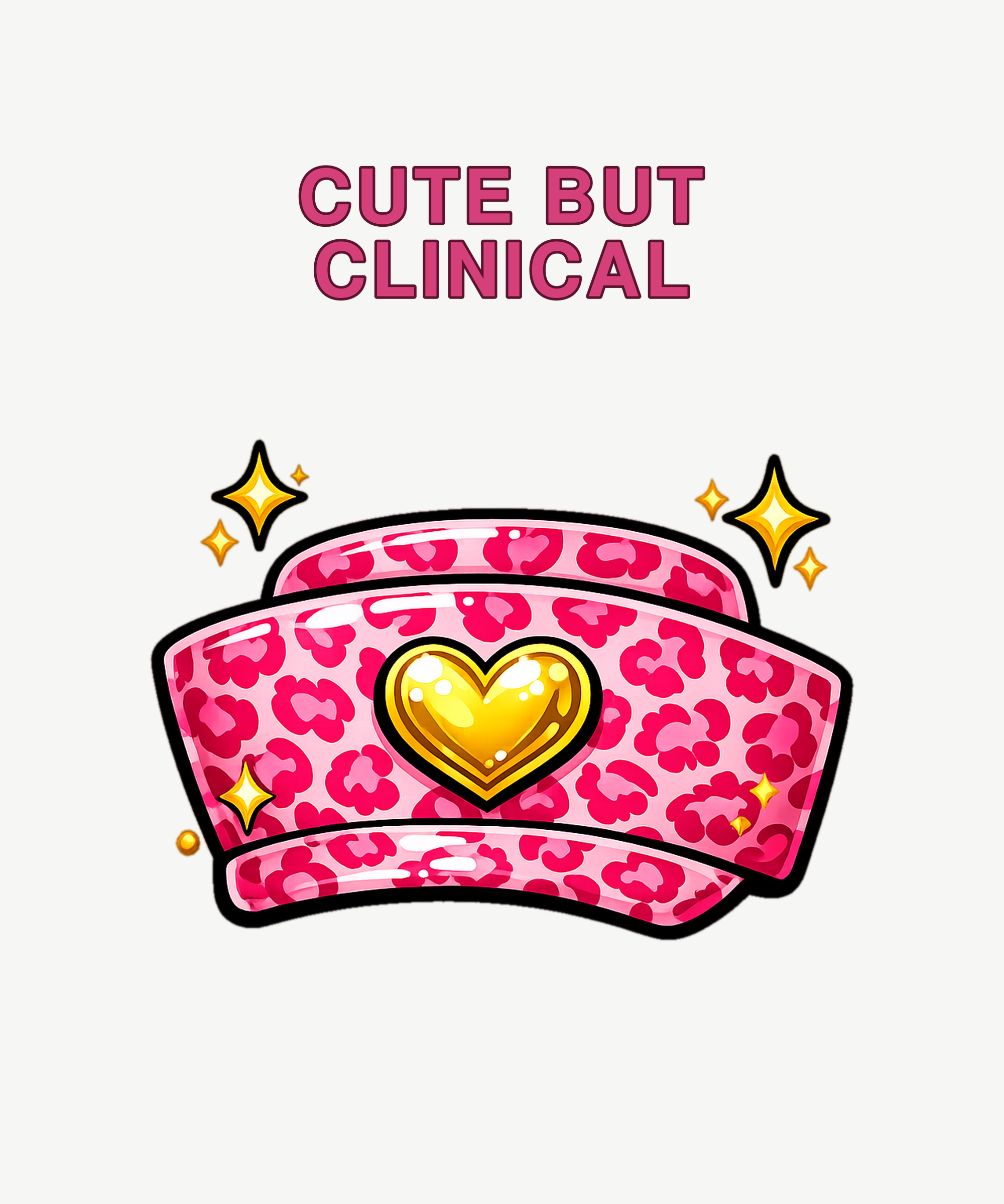 Cute But Clinical leopard cap tee on white