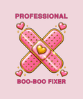 Professional Boo-Boo Fixer bandaids tee on pink
