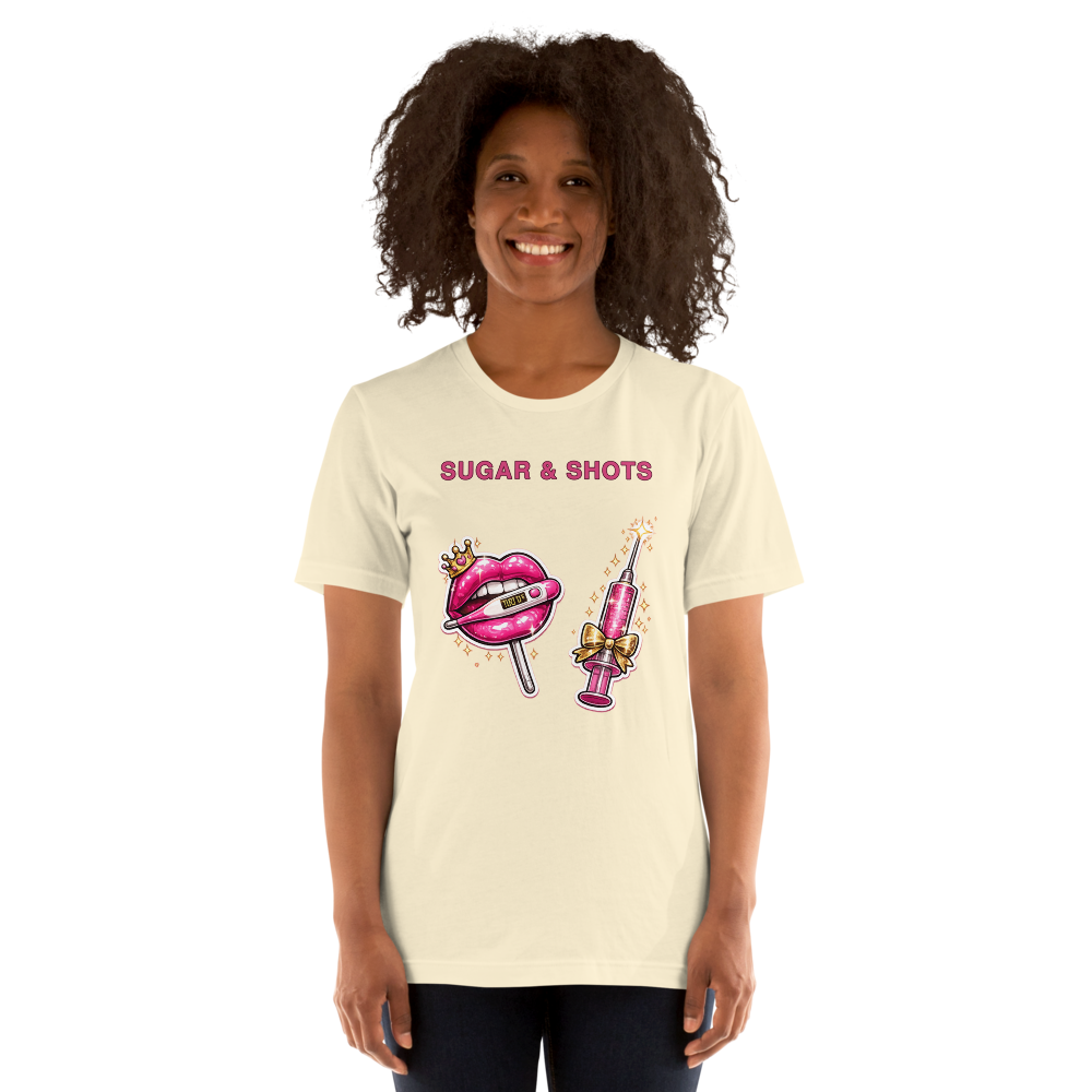 Sugar & Shots Tee on Bella+Canvas 3001, Natural
