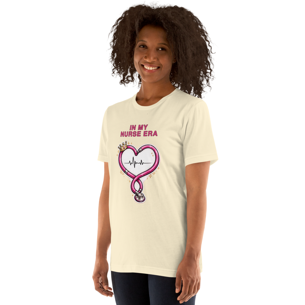 In My Nurse Era Tee - Pink Edition on Bella+Canvas 3001, Natural