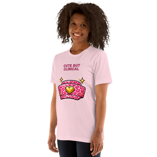 Cute But Clinical Tee on Bella+Canvas 3001, Soft Pink