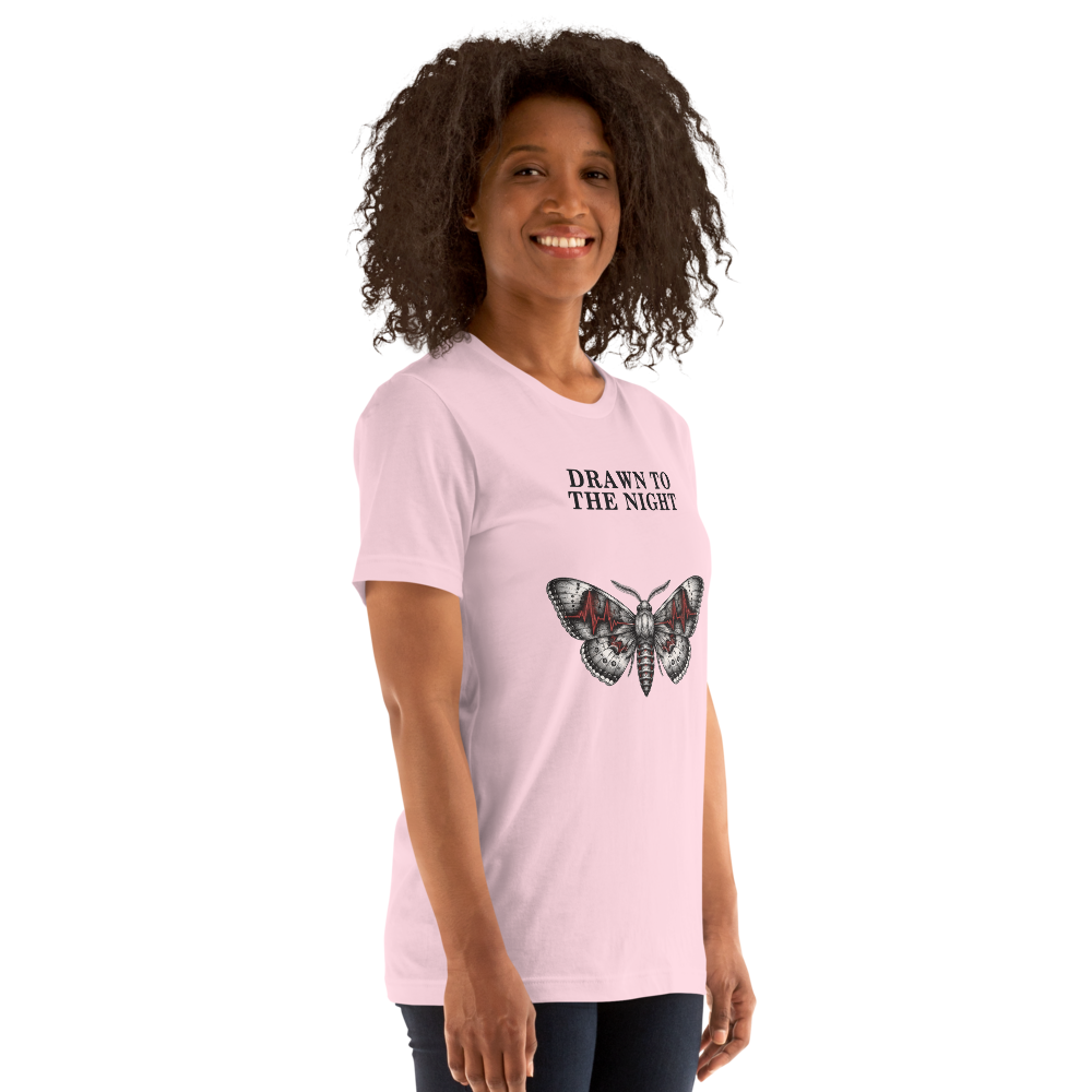 Drawn To The Night Tee on Bella+Canvas 3001, Soft Pink
